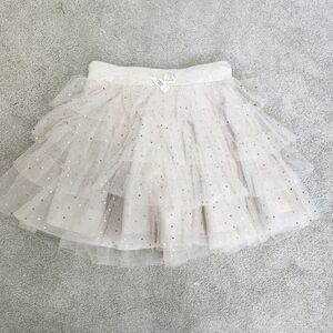Peekaboo Beans Twinkle Toes Tutu Skirt With Shorts Cream Gold Soft Comfy Size 8